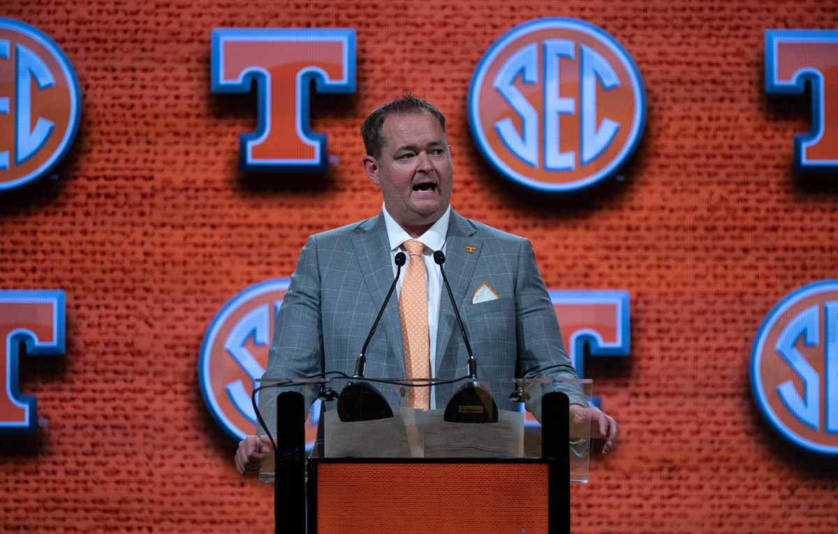 Tennessee Volunteers HC Josh Heupel during SEC Media Days. (Photo by Denny Simmons of The Tennessean)